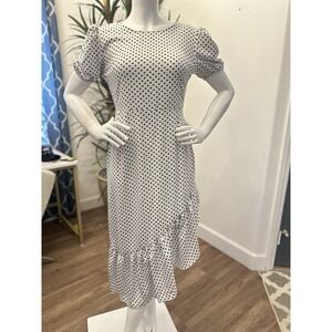 Nordstrom Pretty Little Thing Dress 8/10 Asymmetrical Ruffle Hem Puff Shoulder‎